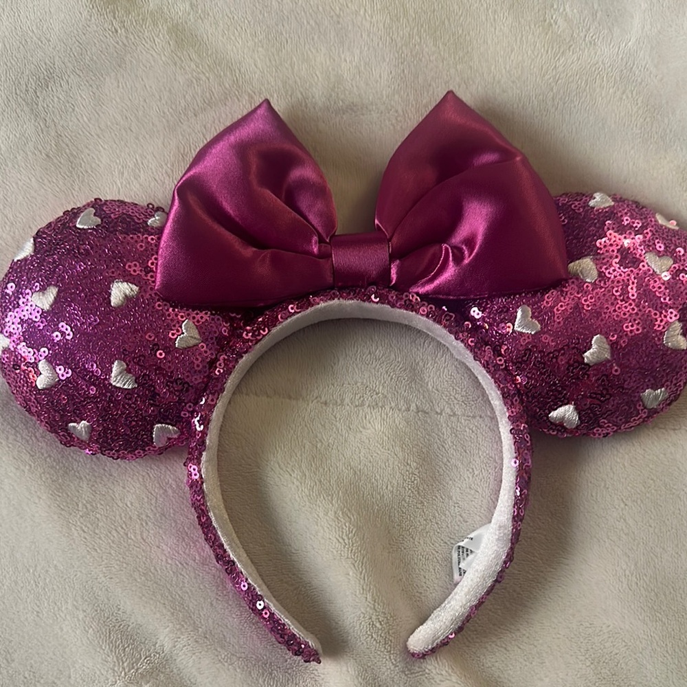 Pink Sequin Minnie Mouse Ears Headband